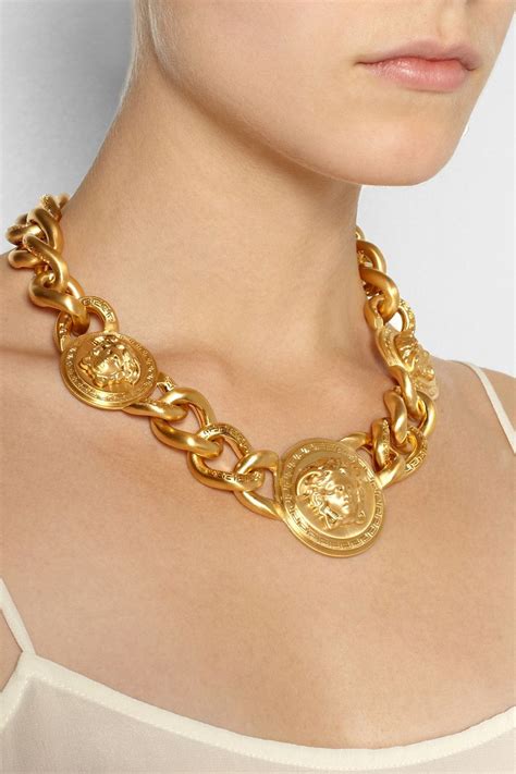 versace gold.chain|custom solid gold versace necklace.